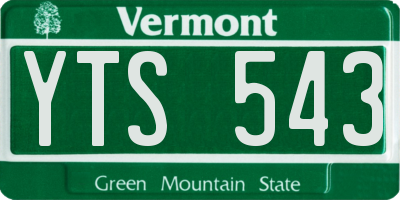 VT license plate YTS543