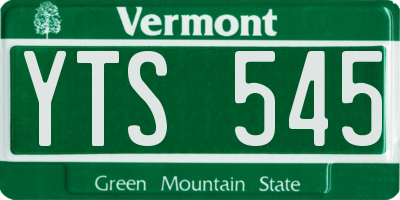 VT license plate YTS545