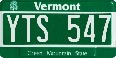VT license plate YTS547