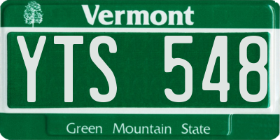 VT license plate YTS548