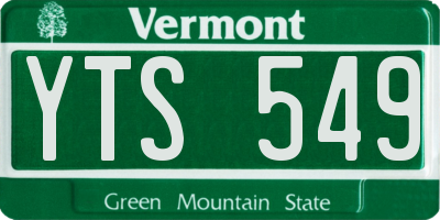 VT license plate YTS549