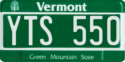 VT license plate YTS550