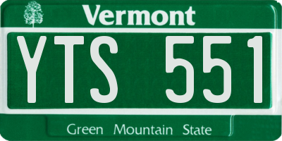 VT license plate YTS551