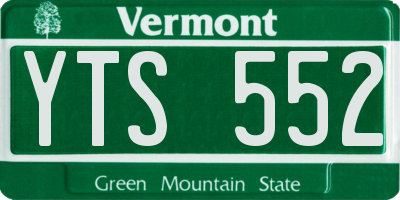 VT license plate YTS552