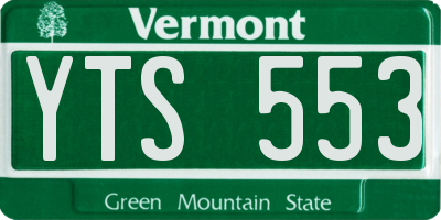 VT license plate YTS553