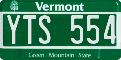 VT license plate YTS554