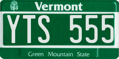 VT license plate YTS555