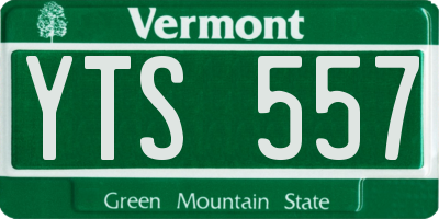 VT license plate YTS557