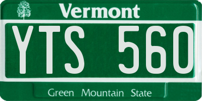 VT license plate YTS560