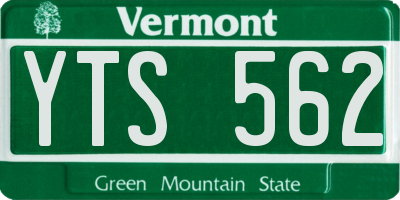 VT license plate YTS562