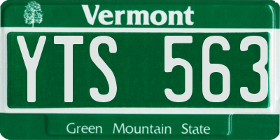 VT license plate YTS563