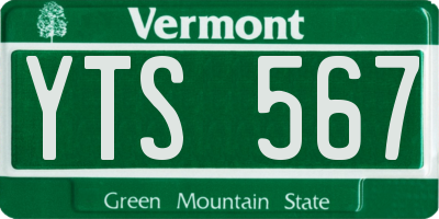 VT license plate YTS567