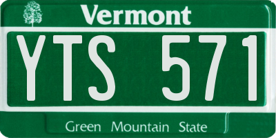 VT license plate YTS571