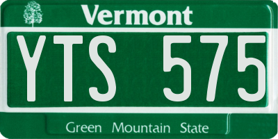 VT license plate YTS575