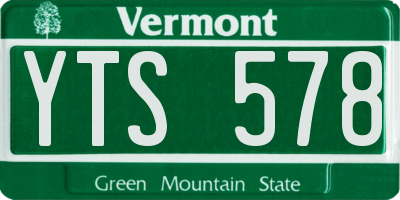 VT license plate YTS578