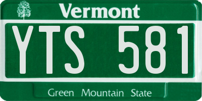 VT license plate YTS581