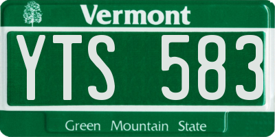 VT license plate YTS583