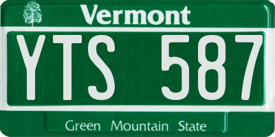 VT license plate YTS587