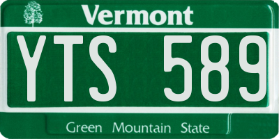VT license plate YTS589