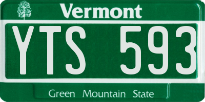 VT license plate YTS593