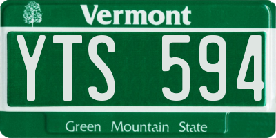 VT license plate YTS594