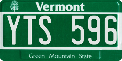 VT license plate YTS596