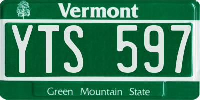 VT license plate YTS597