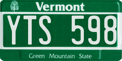 VT license plate YTS598