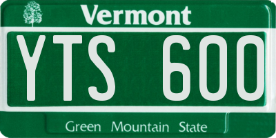 VT license plate YTS600
