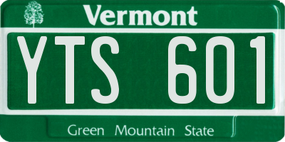 VT license plate YTS601