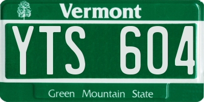 VT license plate YTS604