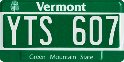 VT license plate YTS607