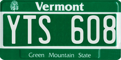 VT license plate YTS608
