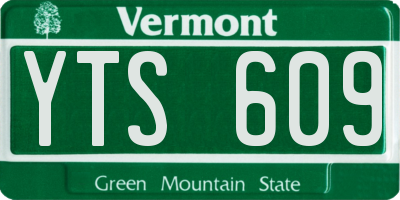 VT license plate YTS609