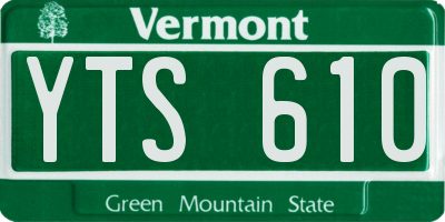 VT license plate YTS610