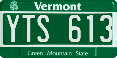 VT license plate YTS613