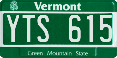 VT license plate YTS615