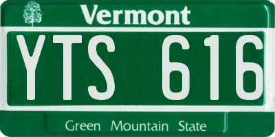 VT license plate YTS616