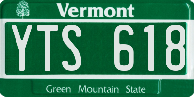 VT license plate YTS618