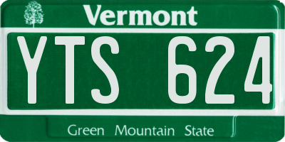VT license plate YTS624
