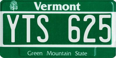 VT license plate YTS625