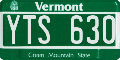 VT license plate YTS630