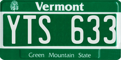 VT license plate YTS633