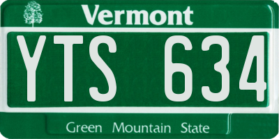 VT license plate YTS634