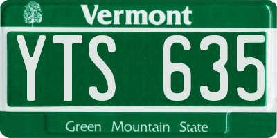 VT license plate YTS635
