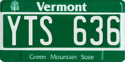 VT license plate YTS636