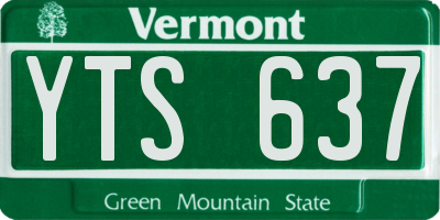 VT license plate YTS637