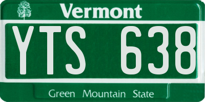 VT license plate YTS638