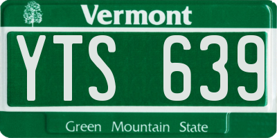 VT license plate YTS639