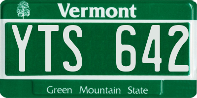 VT license plate YTS642